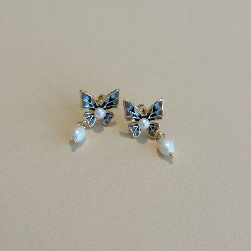 Butterfly Earrings N1498 - Picture 3 of 3